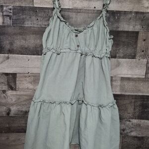 Ruffled Sleeveless Dress in Light Green